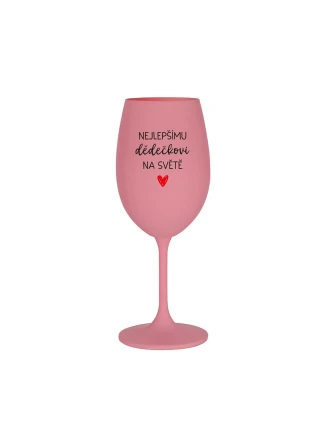 NEJLEPŠÍMU DĚDĚČKOVI NA SVĚTĚ - růžová sklenice na víno 350 ml NEJLEPŠÍMU DĚDĚČKOVI NA SVĚTĚ - růžová sklenice na víno 350 ml