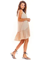 Dámské šaty A285 Béžová - Awama Dámské šaty A285 Béžová - Awama