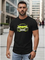 Pánské tričko s potiskem auta černé FashionStreet NX5015R