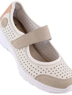 Pohodlná ažurová polobotka Rieker W RKR575A béžová