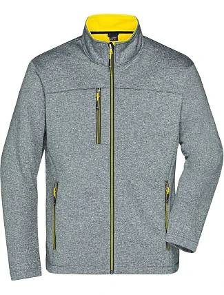 Daiber JN 1148 Pánská 2-vrstvá melanžová softshell bunda 02.1148 dark melange/yellow Daiber JN 1148 Pánská 2-vrstvá melanžová softshell bunda 02.1148 dark melange/yellow