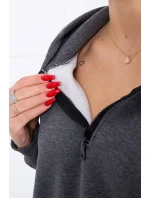 Zateplená souprava s ozdobnou kapsou grafitová melanž Zateplená souprava s ozdobnou kapsou grafitová melanž