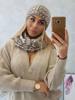 Dámská fleecová souprava Merry K202 hnědá+ecru