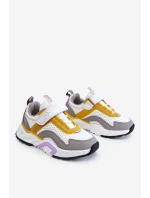 Dětská sportovní obuv se suchým zipem Big Star JJ374257 Bílá a žlutá Dětská sportovní obuv se suchým zipem Big Star JJ374257 Bílá a žlutá