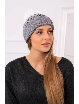 Dámská čepice Samara K346 šedá+černá