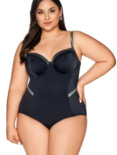 Dámské jednodílné plavky 63 black plus - AVA