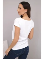 Dámská bavlněná halenka s potiskem CHIC bílá