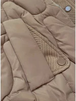 Béžová krátká zimní bunda s ozdobnou kapucí S'west (B8261-12)