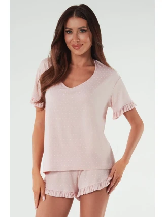 Italská móda Puntini crêpe barva:print/powder pink Italská móda Puntini crêpe barva:print/powder pink