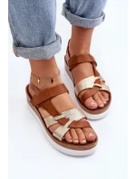 Zazoo 40397 Dámské Kožené Sandály na Platformě Hnědé