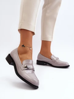 Dámské lakované mokasíny šedé Nerilaja