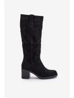 Dámské Kozačky Na Podpatku Před Koleno Černé Erisorae Dámské Kozačky Na Podpatku Před Koleno Černé Erisorae