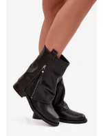 Kožené dámské kotníkové boty s obráceným límcem na klíně Maciejka K7213-01 Černé Kožené dámské kotníkové boty s obráceným límcem na klíně Maciejka K7213-01 Černé