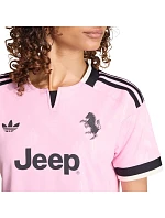 Dámské tričko adidas Juventus 26/27 Away Cropped Jersey, růžovo-černé, KB8842 Dámské tričko adidas Juventus 26/27 Away Cropped Jersey, růžovo-černé, KB8842