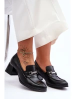 Pohodlné kožené lodičky černé Damira