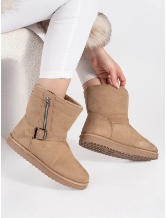 Krásné dámské Jasnobeżowy  sněhule bez podpatku