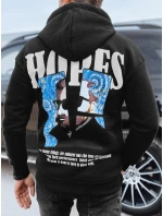 Pánská mikina s potiskem černá FashionStreet BX5662 Pánská mikina s potiskem černá FashionStreet BX5662