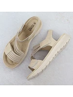 Dámské sandály na platformě pohodlné béžové Unisoft 8875