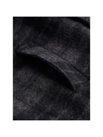 Pánská vlněná teplá košile / styl kabátek G77965060-149 Černý s tmavě šedou - Peak