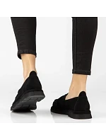 Dámské kožené polobotky – mokasíny s gumičkou, černé, Filippo DP7947 Dámské kožené polobotky – mokasíny s gumičkou, černé, Filippo DP7947