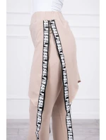 Kalhoty/oblek s nápisem selfie beige Kalhoty/oblek s nápisem selfie beige