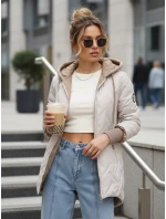 Dámská přechodná prošívaná bunda s prodlouženým střihem světle šedá TY5607