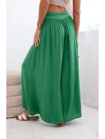 Dámské kalhoty z viskózy se širokými nohavicemi zelený Dámské kalhoty z viskózy se širokými nohavicemi zelený