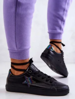 Dámské kožené tenisky Big Star - černé