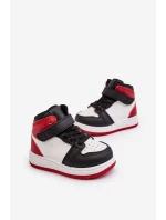 Dětské vysoké sportovní boty bílo-červené Teredite