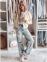 Dámská krátká oversize bunda typu bomber MOTORES bílá FashionStreet TY4798
