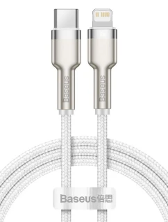 BASEUS USB-C LIGHTNING KABEL CAFULE PD 1M BÍLÝ
