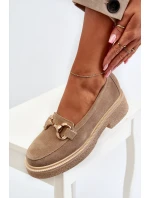 Zazoo 3429 Semišové Dámské Mokasíny S Ozdobou Beige