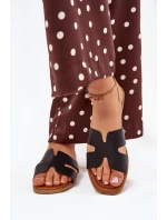 Dámské Ploché Sandály S Výřezem Černé Salyra