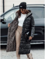 Dámská dlouhá prošívaná bunda VELVETTI s kapucí oboustranná černá FashionStreet TY4654 Dámská dlouhá prošívaná bunda VELVETTI s kapucí oboustranná černá FashionStreet TY4654