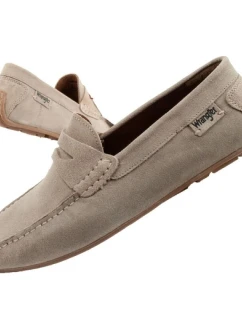 Wrangler pánské polobotky mokasíny Maifield Suede z přírodní kůže béžové barvy