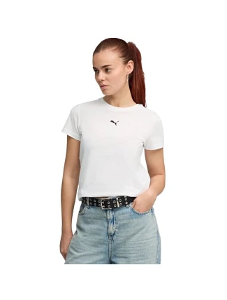 Dámské tričko Puma Ess Centered Cat Logo Tee, bílé, 692916 02
