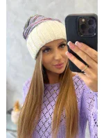 Dámská čepice Feba K330 ecru+violet