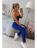 Barevné chrpové džínové kalhoty