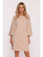 S426 Mini šaty s netopýřími rukávy - béžové S426 Mini šaty s netopýřími rukávy - béžové