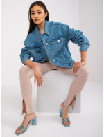 Modrá dámská džínová bunda oversize Claudette RUE PARIS