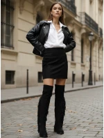 Dámské semišové černé boty FashionStreet ZY1333