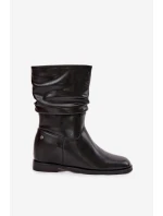 Kožené Dámské Kotníkové Boty S Vráskou Vyteplené Maciejka K7211 02 Černé