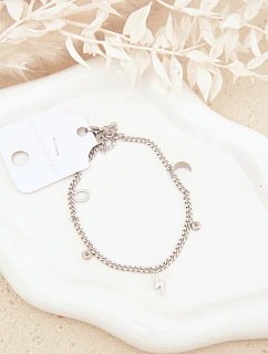 Stříbrný náramek na nohu s přívěsky