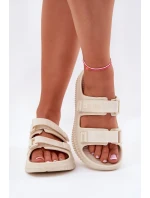 Dámské pěnové pantofle s pásky Big Star – béžové