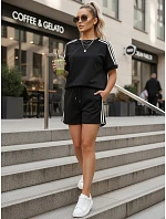 Dámský viskózový komplet s motýlem a šortkami černý FashionStreet AY1183