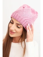 Dámská zimní čepice s vlnou a ozdobou z kamínků K480 světle fialová Dámská zimní čepice s vlnou a ozdobou z kamínků K480 světle fialová