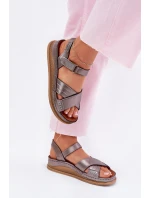 Dámské kožené sandály na platformě Maciejka L7064-35 grafitové Dámské kožené sandály na platformě Maciejka L7064-35 grafitové