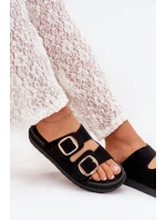 Dámské Sandały Na Platformě Se Zlatými Přezkami Černé Verena