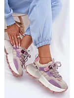 Kožené semišové dámské tenisky GOE TT2N4026 fialové