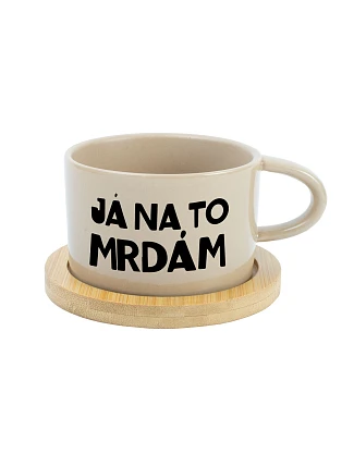 JÁ NA TO MRDÁM - krémový hrníček makronka 200 ml JÁ NA TO MRDÁM - krémový hrníček makronka 200 ml